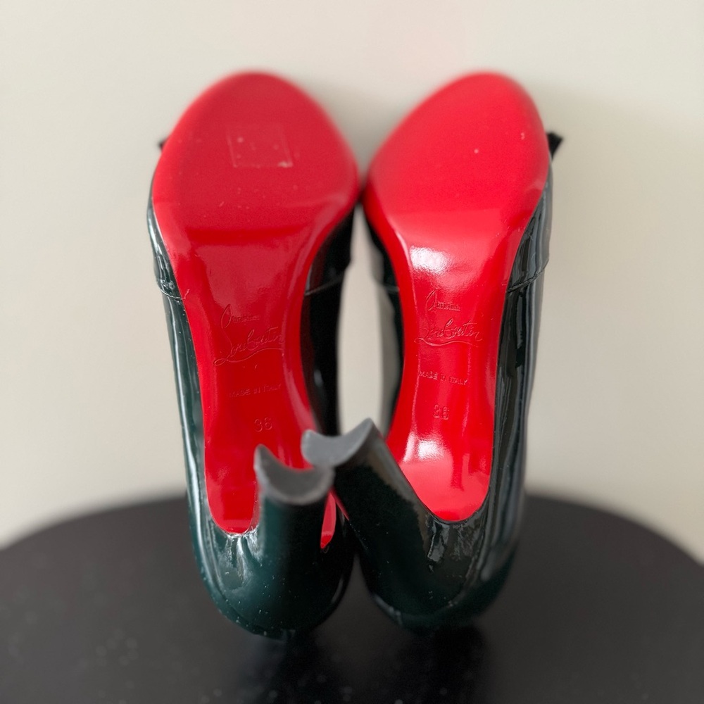 Christian Louboutin Dark Green Patent Leather Lilibelt 85 Pumps - US 6 (36) NWT - Picture 6 of 8